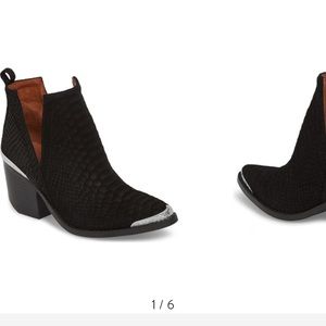 WORN ONCE—Black suede ankle boots